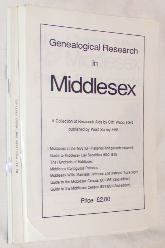 Genealogical Research in Middlesex: a collection of research aids Image for Genealogical Research in Middlesex: a collection of research aids