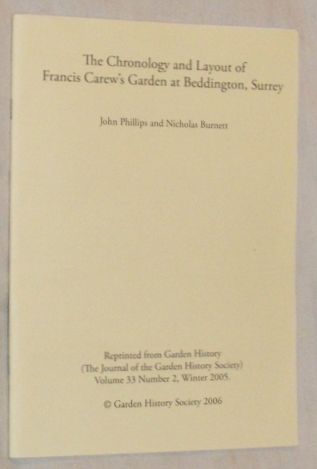 The Chronology and Layout of Francis Carew's Garden at Beddington, Surrey Image for The Chronology and Layout of Francis Carew's Garden at Beddington, Surrey
