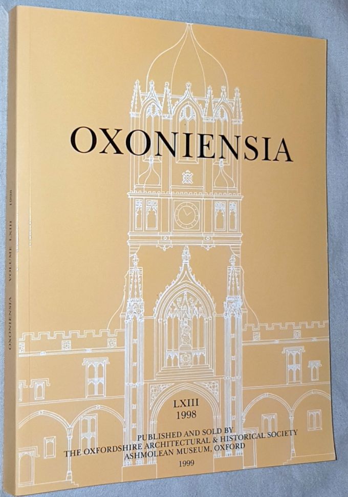 Image for Oxoniensia Volume LXIII 1998: a journal dealing with the archaeology, history and architecture of Oxford and its neighbourhood
