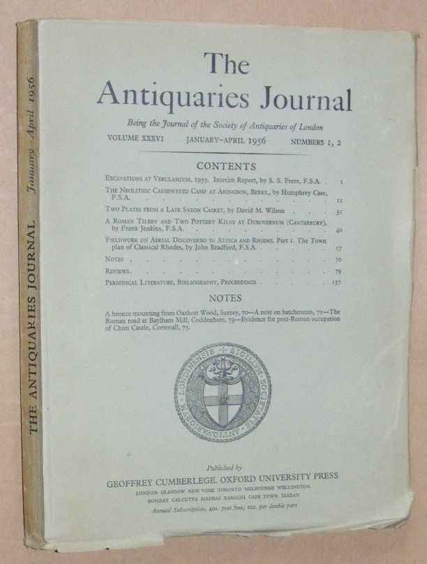 Image for The Antiquaries Journal January - April 1956, Vol. XXXVI Numbers 1, 2
