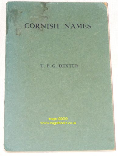 Image for Cornish Names: An Attempt to Explain Over 1600 Cornish Names